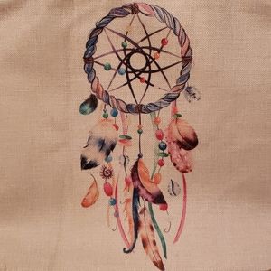 Dreamcatcher canvas tote bags with zipper closure